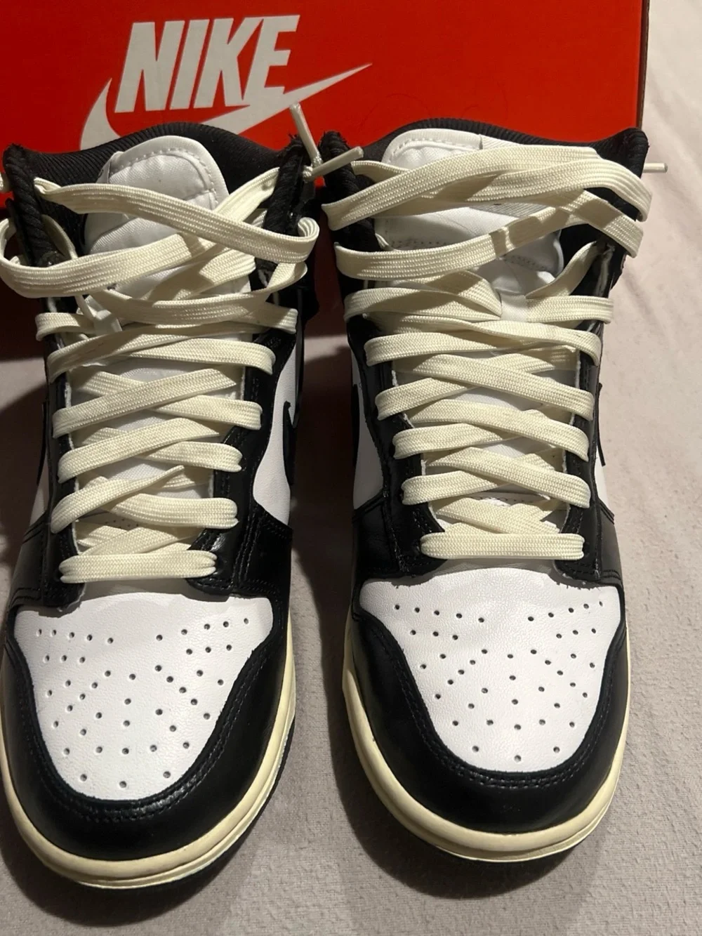 Nike Kids High-Top Sneakers in White and Black